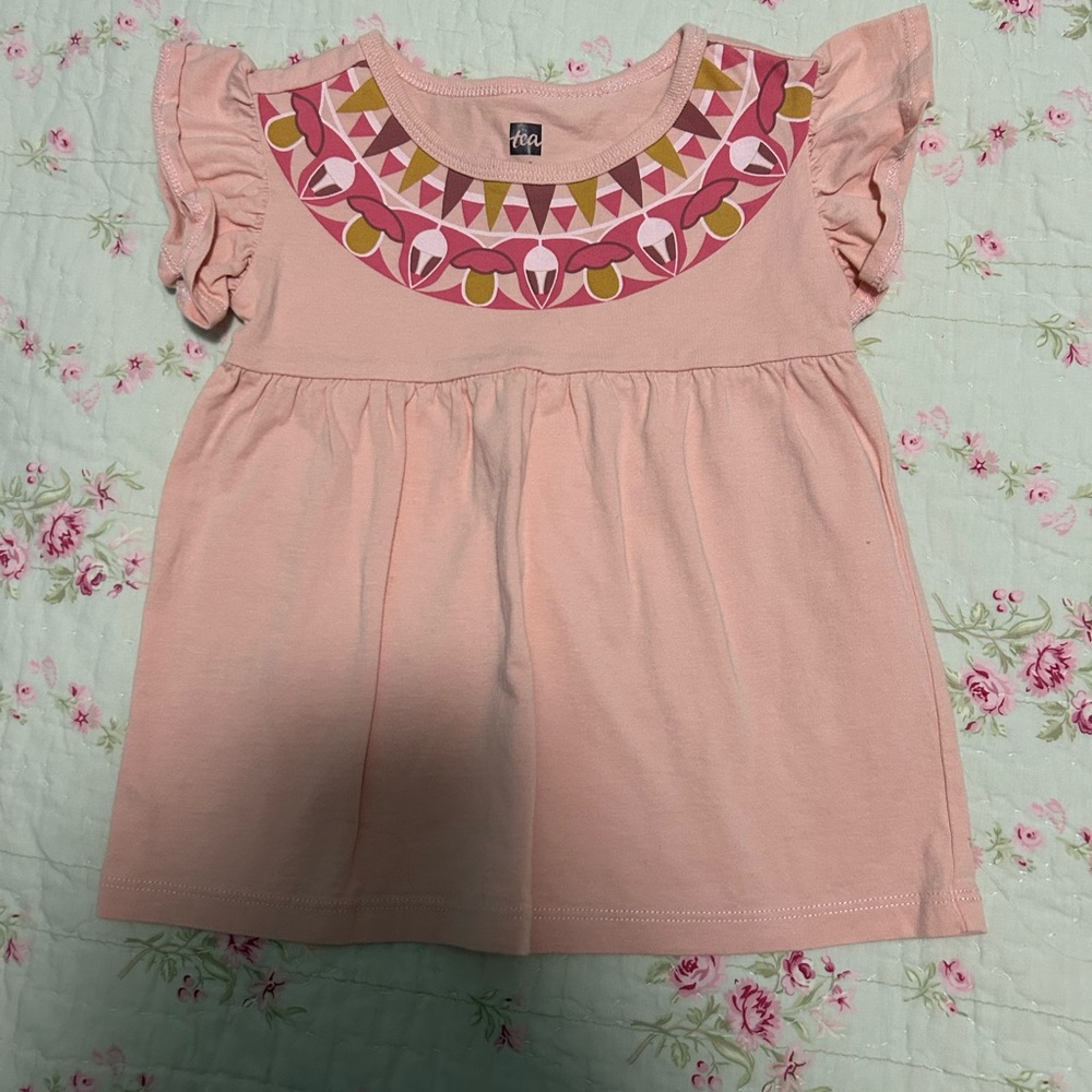 Tea collection pink dress size 6-9 months